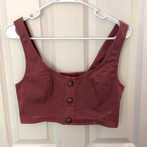 Abercrombie and Fitch Crop Top Dark Mauve Color